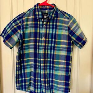 Boys Blue Plaid Shirt